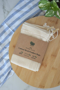 Organic Cotton Mesh Produce Bags- 3 pack - Case of 6