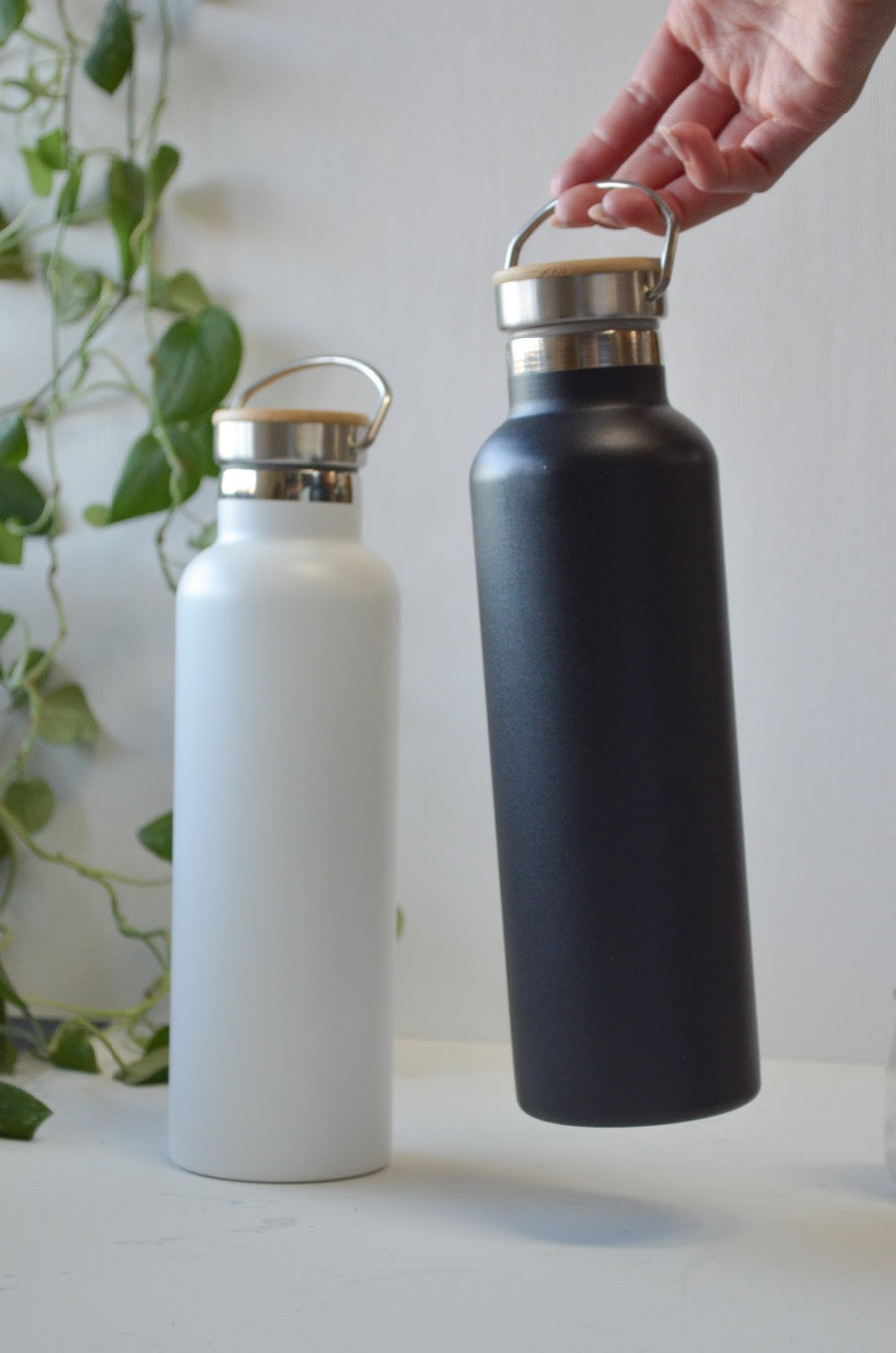 Stainless Steel Water Bottle with Bamboo Lid- Case of 4