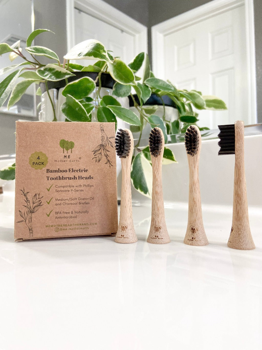 Bamboo Electric Toothbrush Heads 4-Pack - Case of 4