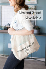 Load image into Gallery viewer, LIMITED STOCK Screen-printed Half Mesh Market Tote
