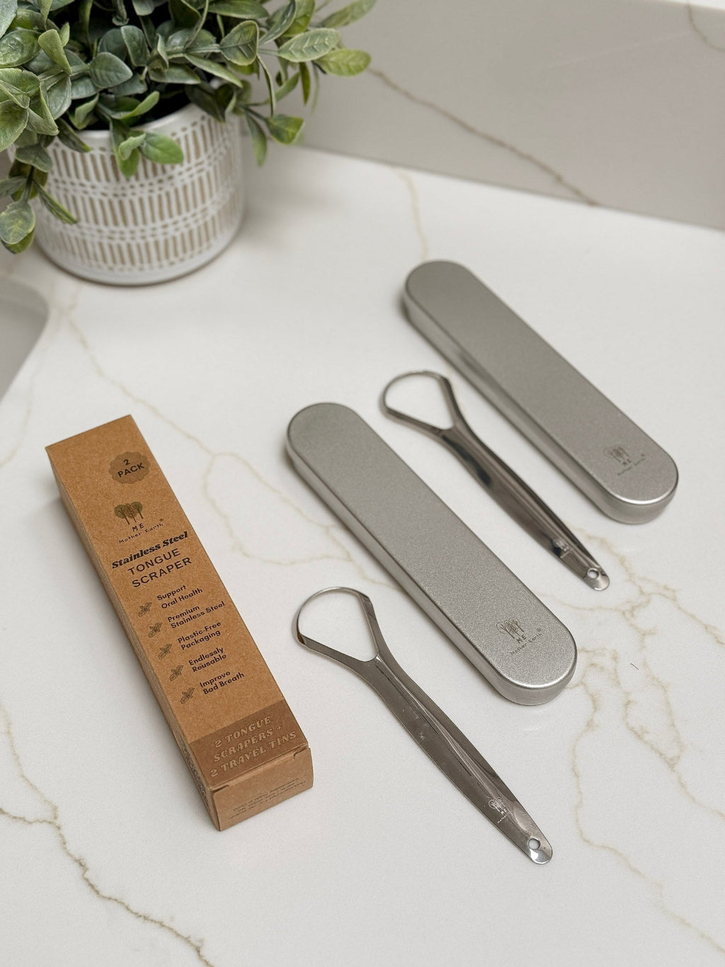 Stainless Steel Tongue Scraper - Case of 4