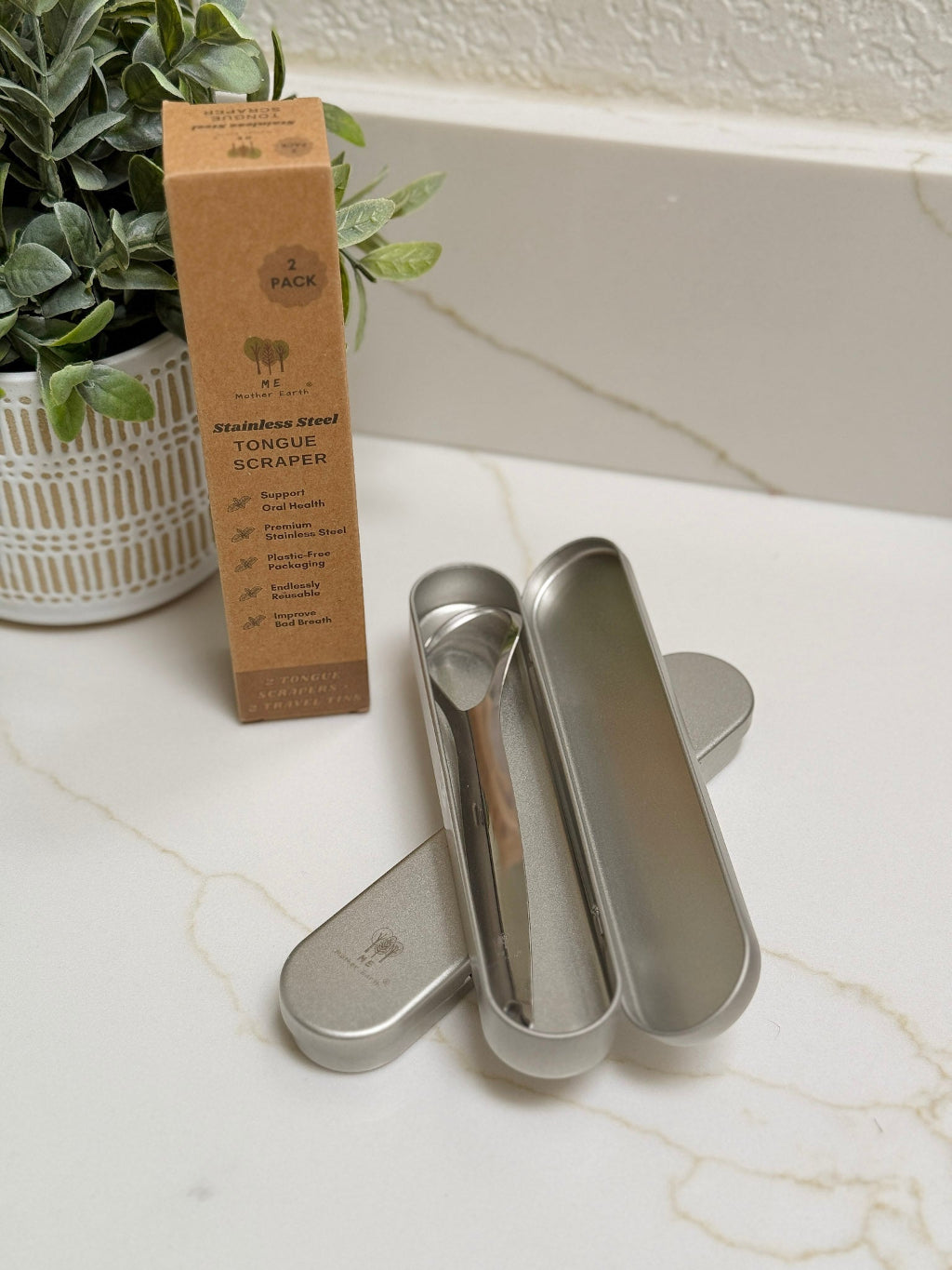 Stainless Steel Tongue Scraper - Case of 4