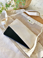 Load image into Gallery viewer, Organic Half Mesh Market Tote with Phone Pocket - Case of 4
